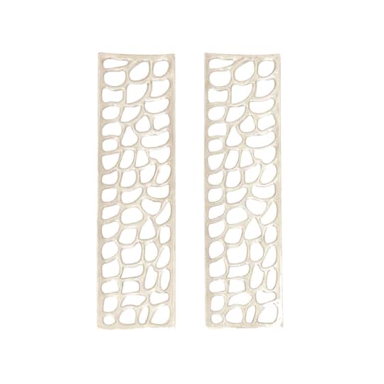 Silver Aluminum Modern Abstract Rectangle Wall Décor Set